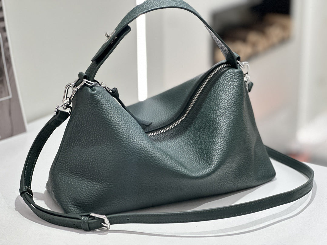 Womens Leather Handbag Premium Matte Suede Cowhide Tote Crossbody Bag