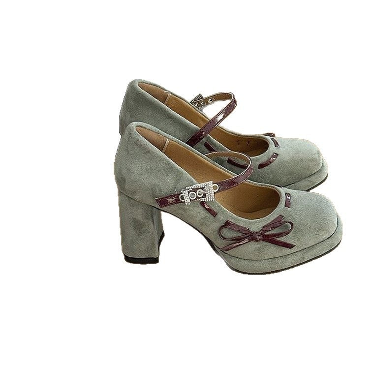 Women's Bowtie Chunky Heel High Heels