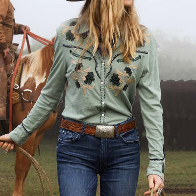 Women's Printed Crew-Neck Top