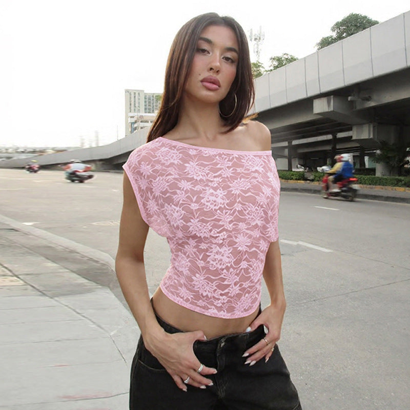 Women's Sheer Lace Bodycon Top