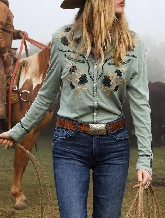 Women's Printed Crew-Neck Top