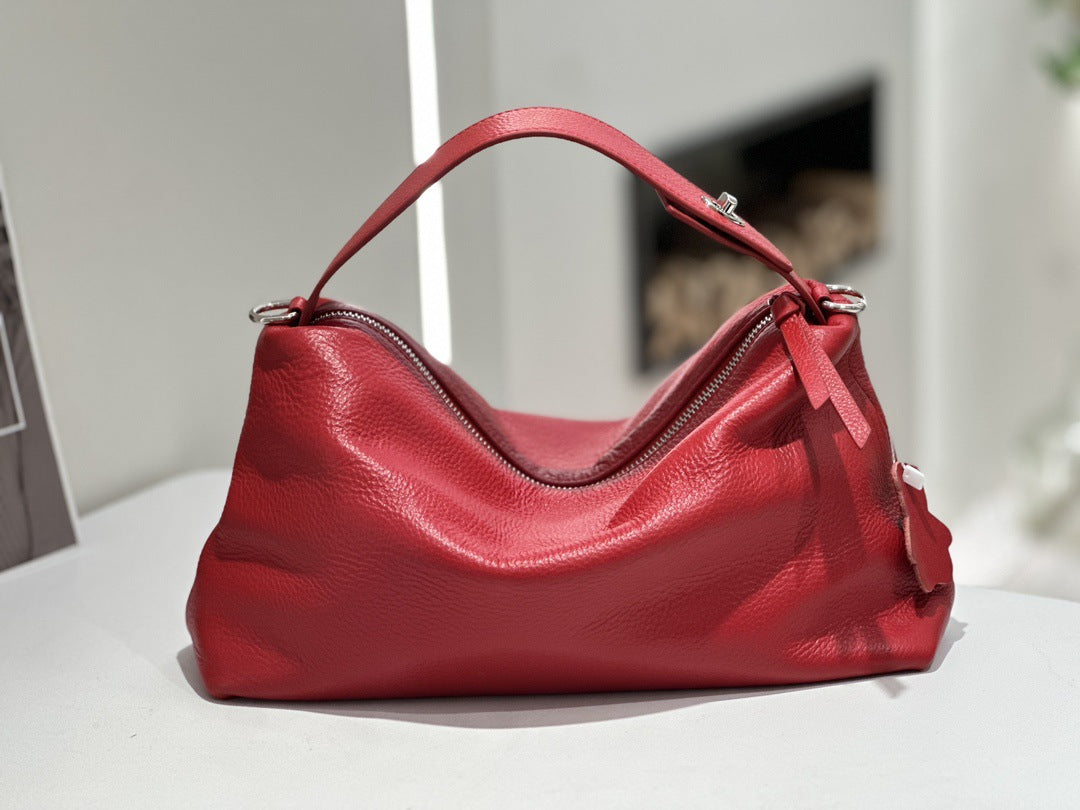 Womens Leather Handbag Premium Matte Suede Cowhide Tote Crossbody Bag