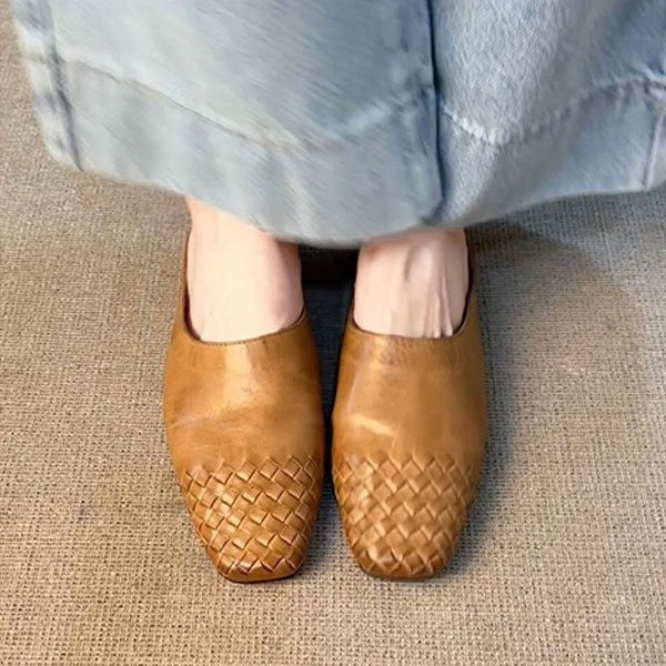 Women's Retro Woven Half Slippers