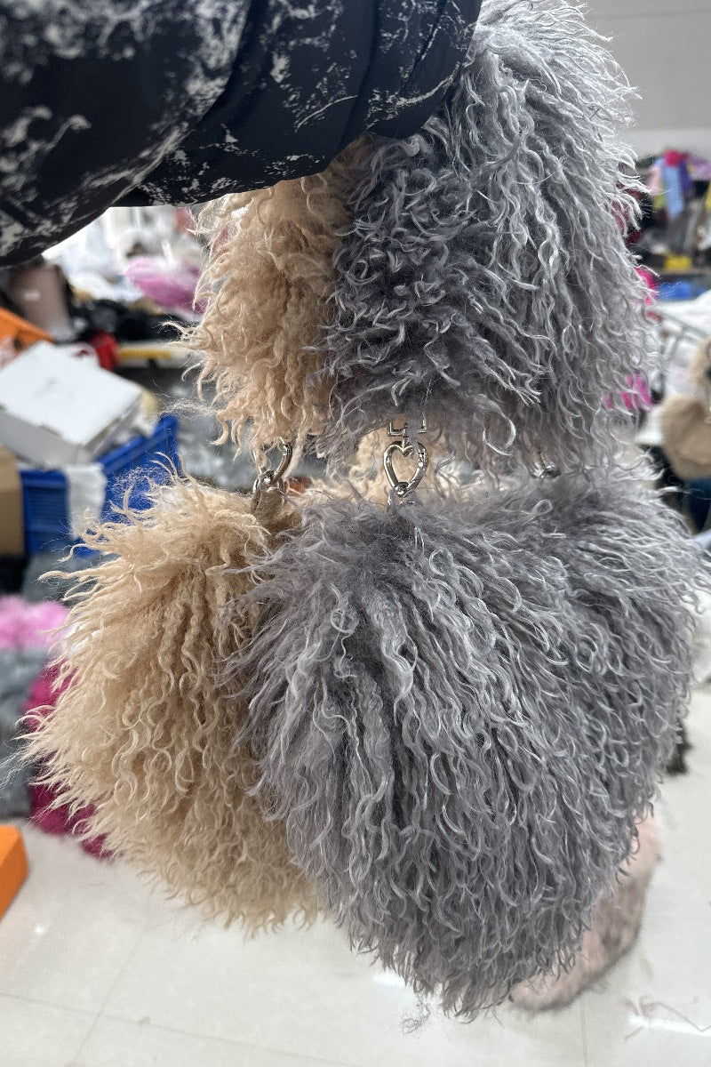 Womens Wool Handbag With Chain Strap