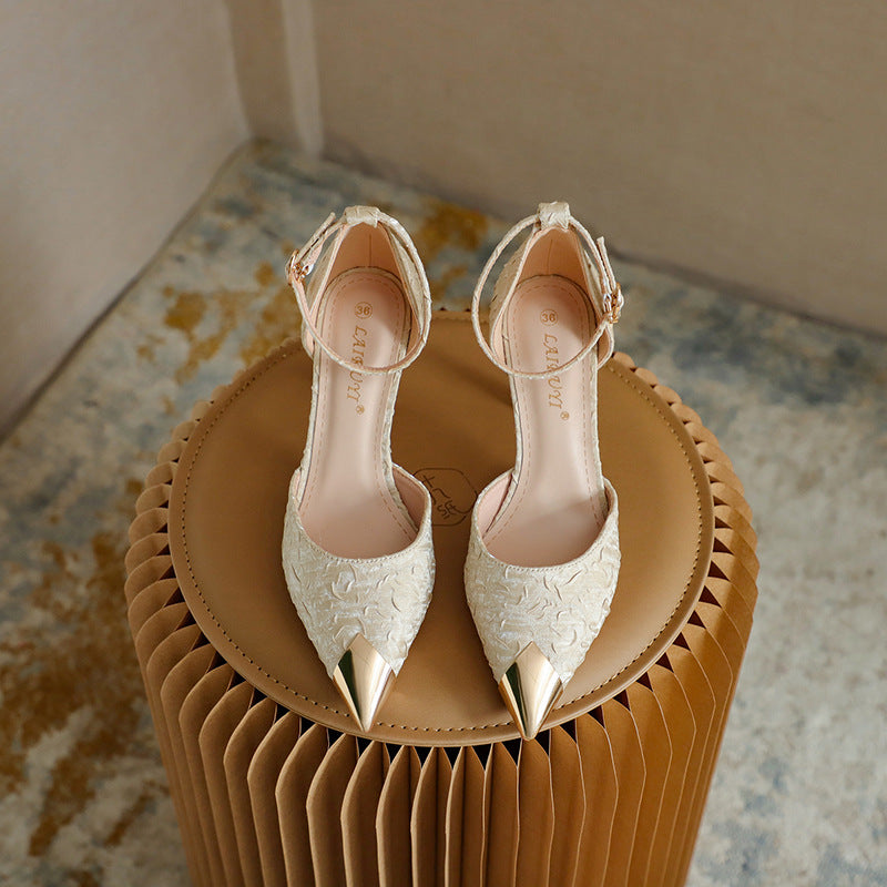 Women's Satin Anti-Collision High Heels