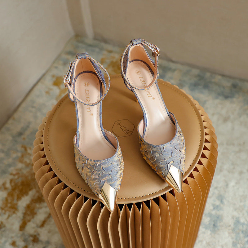 Women's Satin Anti-Collision High Heels