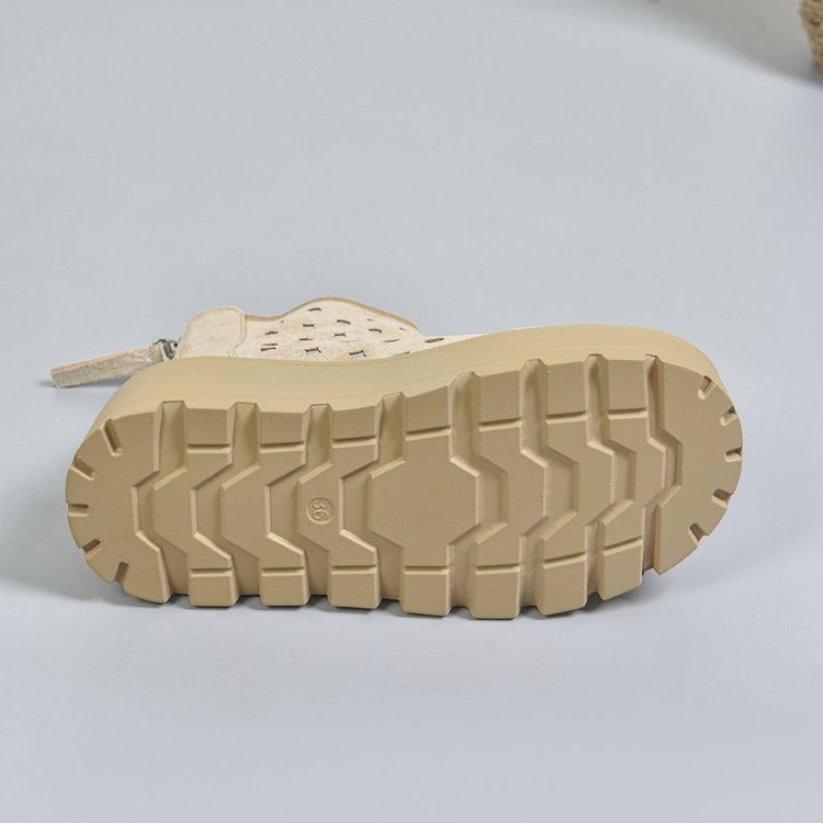 Women's Perforated Wedge Ankle Boots