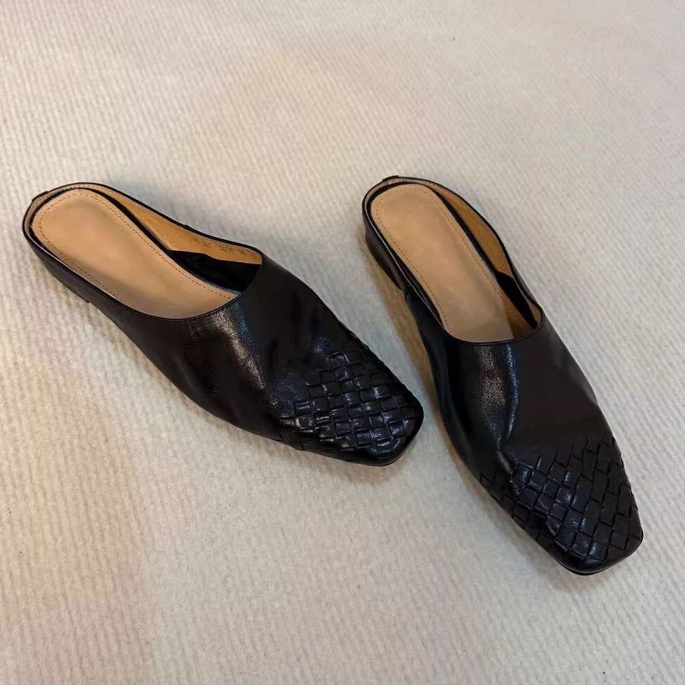 Women's Retro Woven Half Slippers